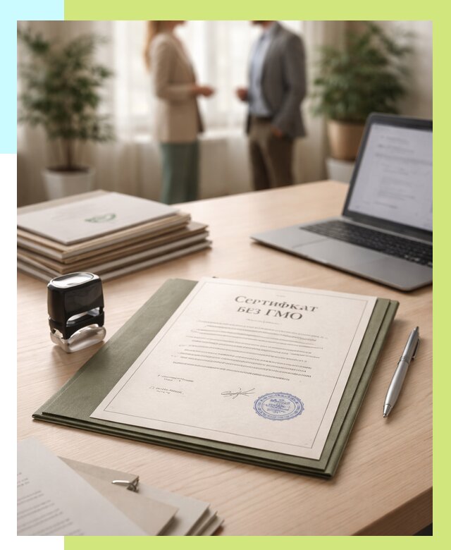 Сертификат без ГМО в Нововоронеже от 7590 р. оформить срочно Алешин-Нвв